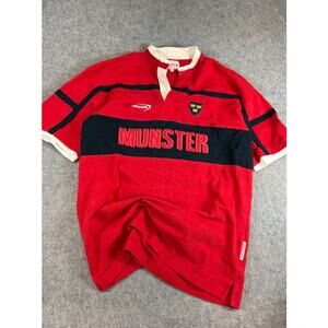 Vintage Y2K Lansdowne Munster Rugby Union Shirt Jersey Mens Large Red Sportswear